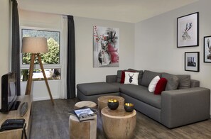 Televisión LCD, reproductor de DVD, futbolito, mesa de ping pong