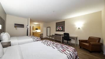 Deluxe Room, 2 Queen Beds, Non Smoking, Kitchenette | Blackout drapes, iron/ironing board, free cribs/infant beds