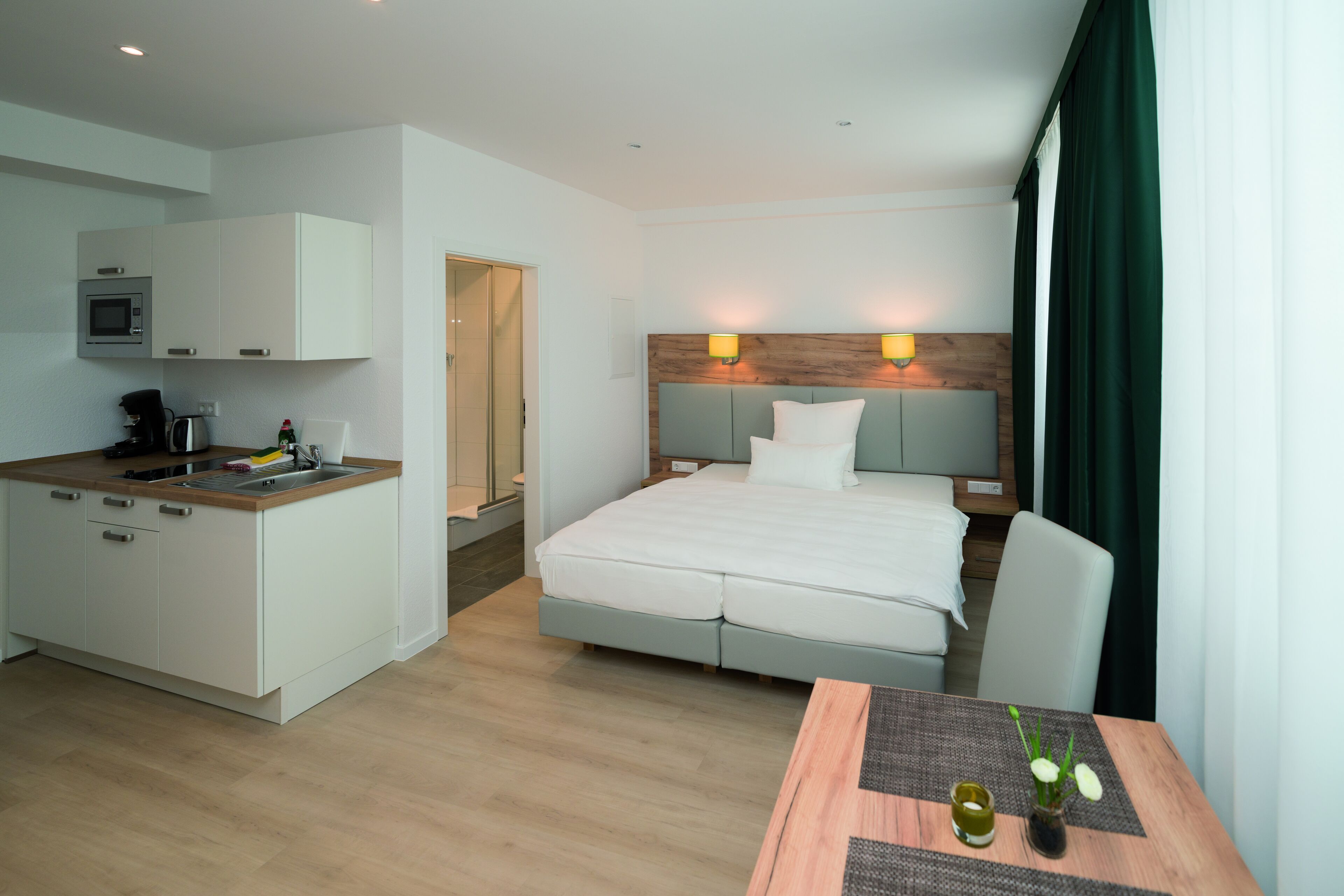 apartment muensterstrasse | hypo-allergenic bedding, down duvets, in-room safe, desk