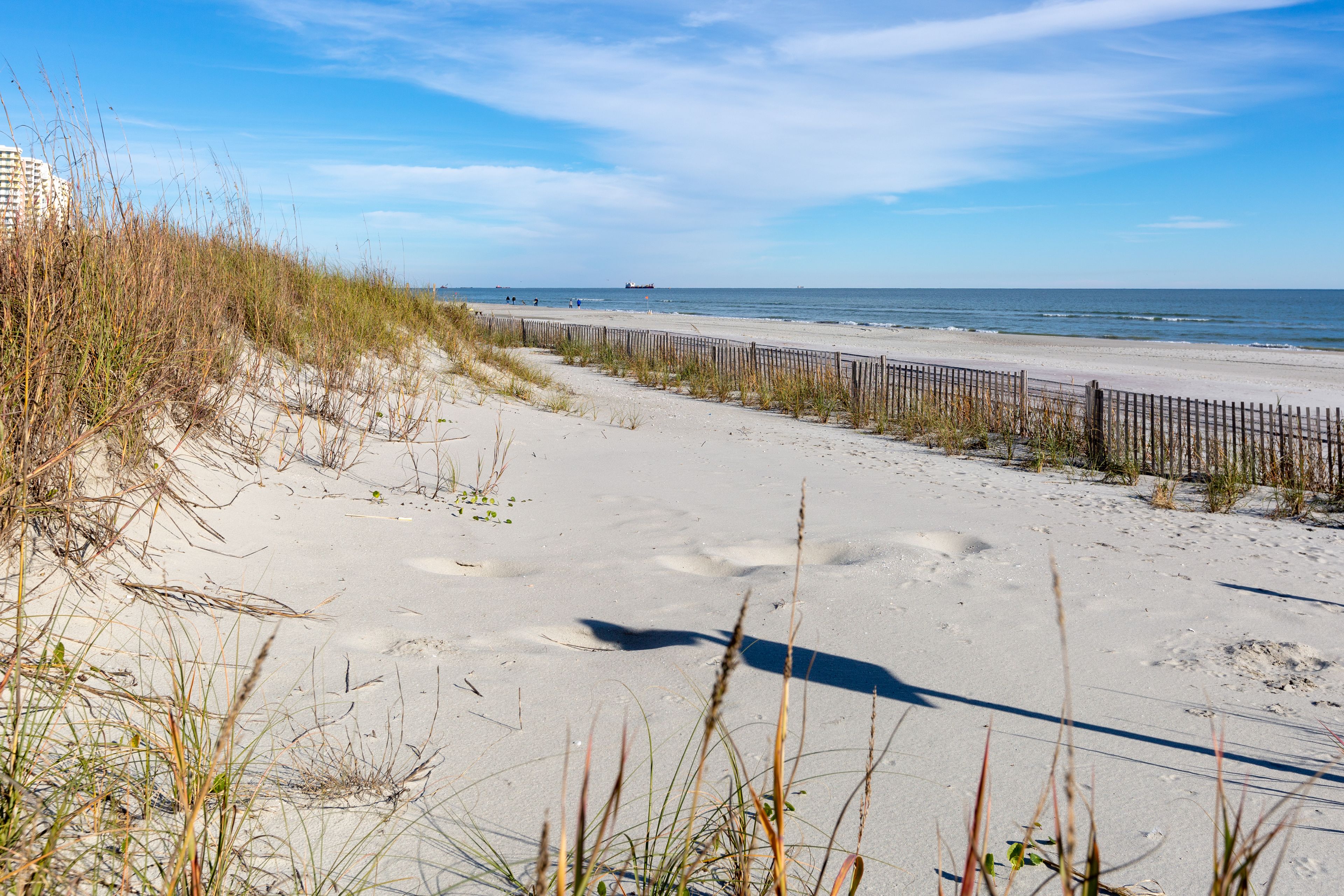 On the beach, white sand