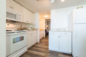 1 bedroom 1 bathroom condo | Private kitchen | Fridge, microwave, oven, stovetop