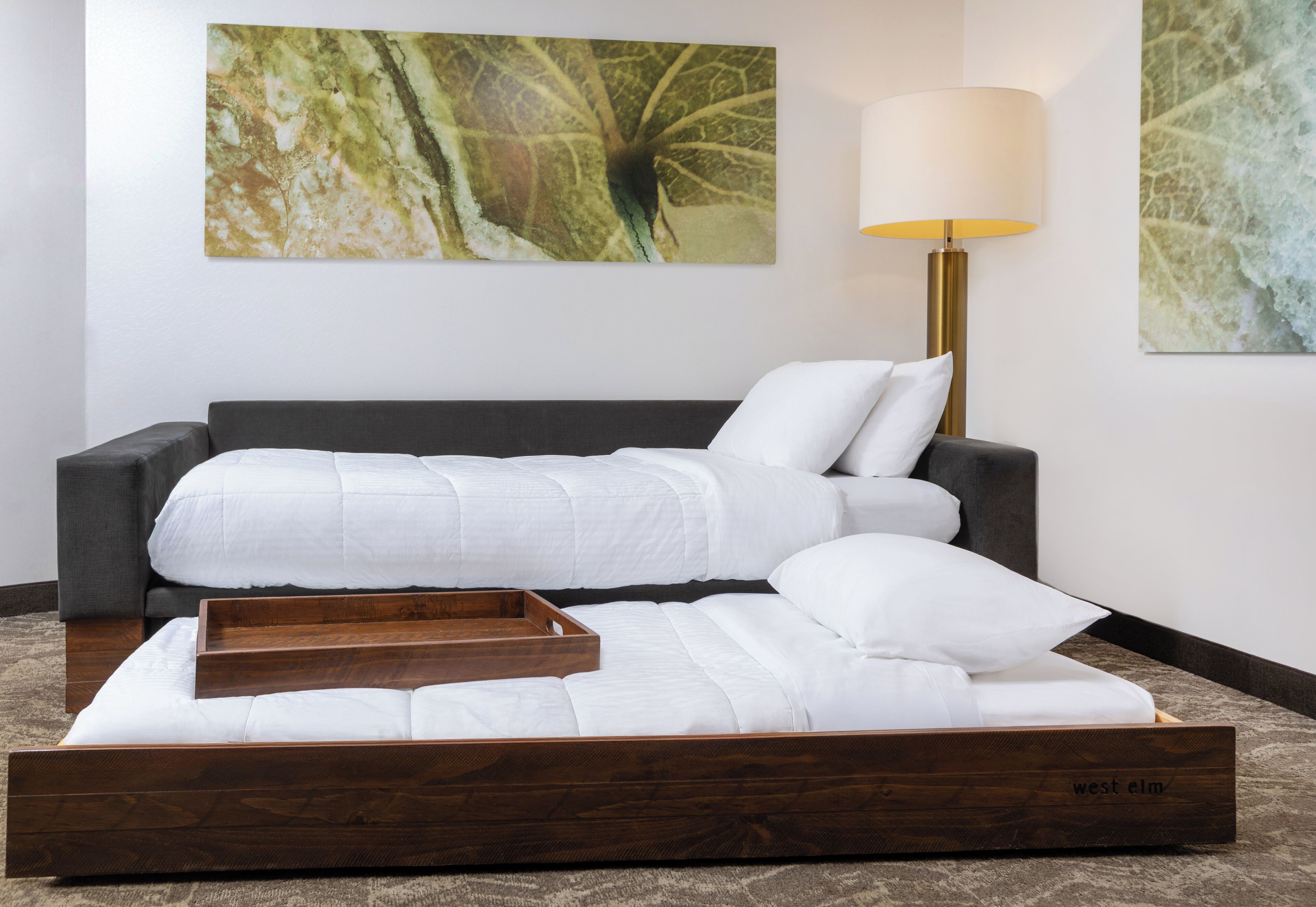 down duvets, pillow-top beds, desk, blackout curtains