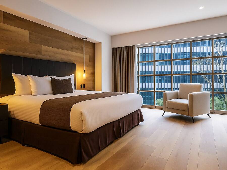 Premium bedding, down comforters, Select Comfort beds, in-room safe