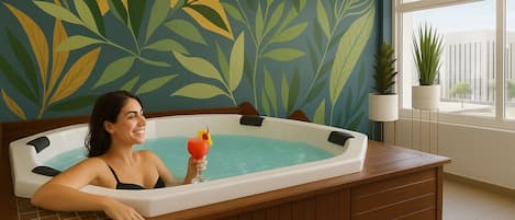 Indoor spa tub