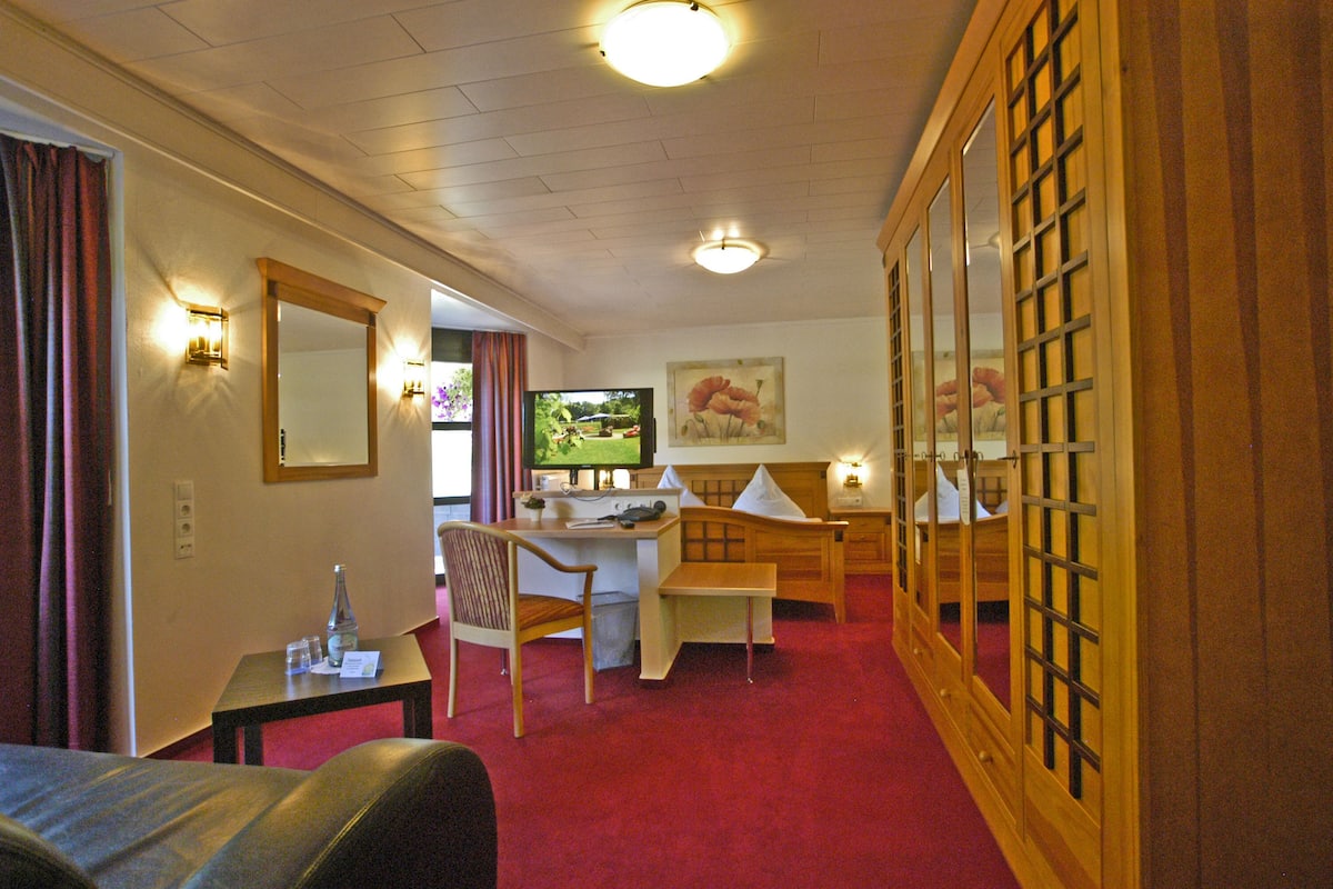 Desk, free WiFi, bed sheets