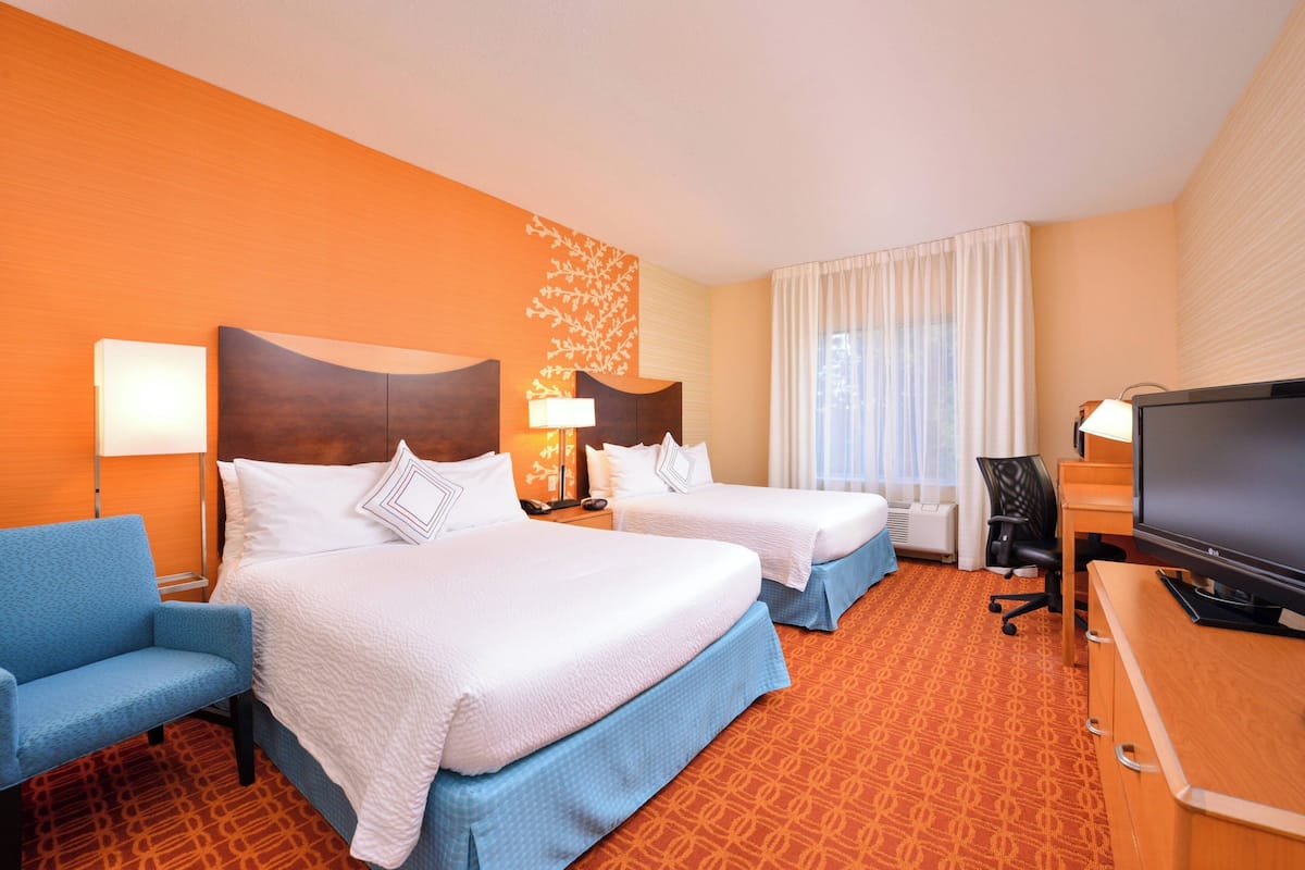 Premium bedding, desk, blackout curtains, iron/ironing board