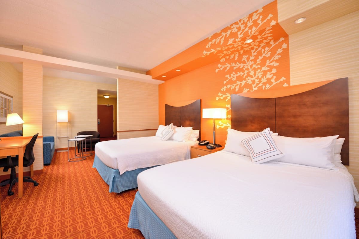 Premium bedding, desk, blackout curtains, iron/ironing board