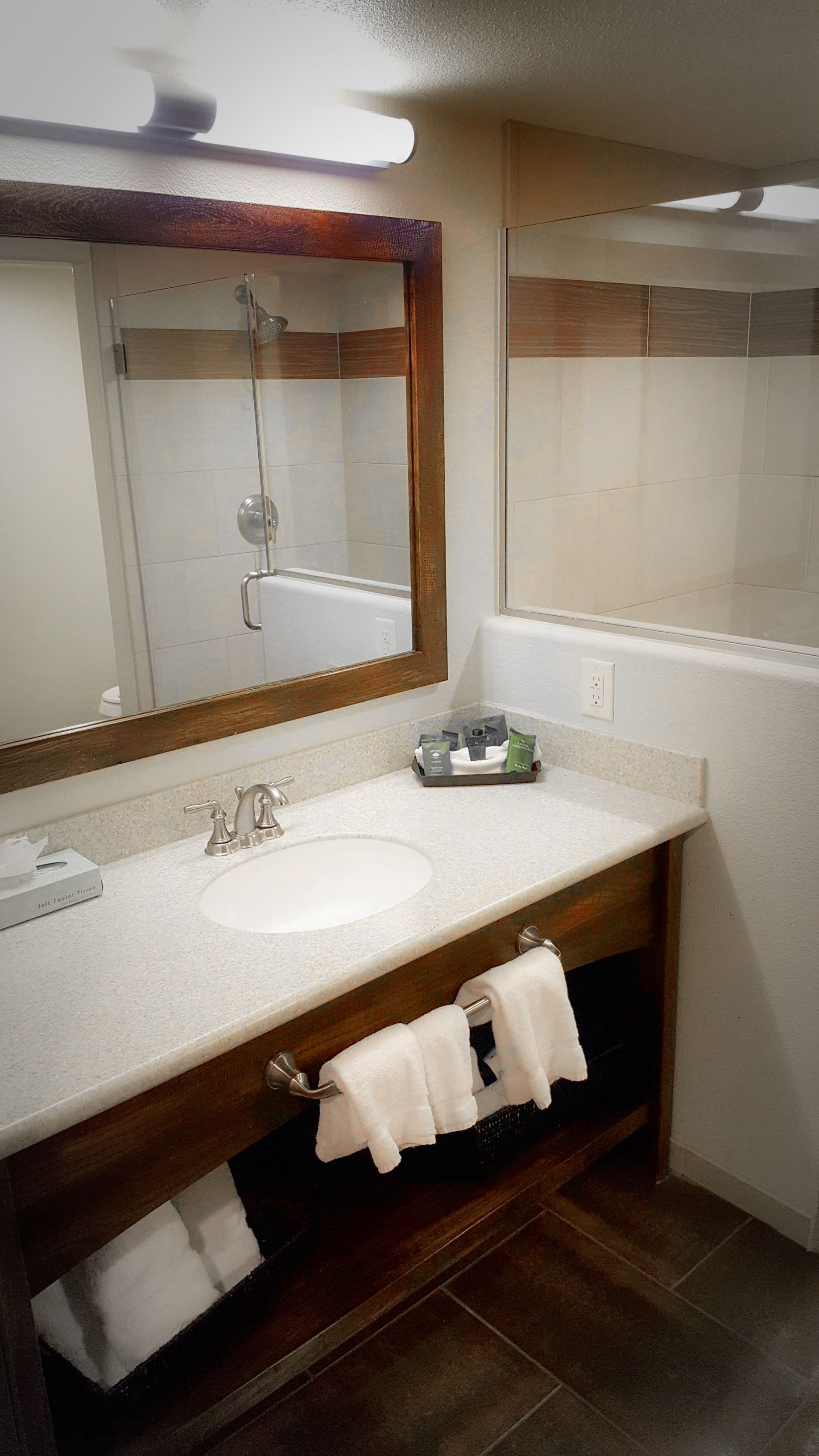deluxe suite, 1 king bed, lake view | bathroom | shower, free toiletries, hair dryer, towels