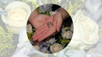 A hand holding a ring.