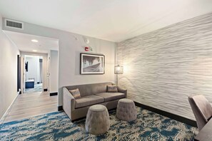 Suite, 1 King Bed, Accessible, Mountain View | Living area | 32-inch LCD TV with digital channels, TV