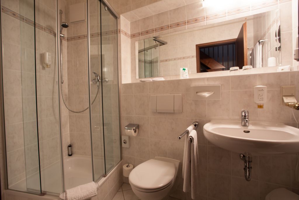 panoramic room | bathroom | shower, free toiletries, towels
