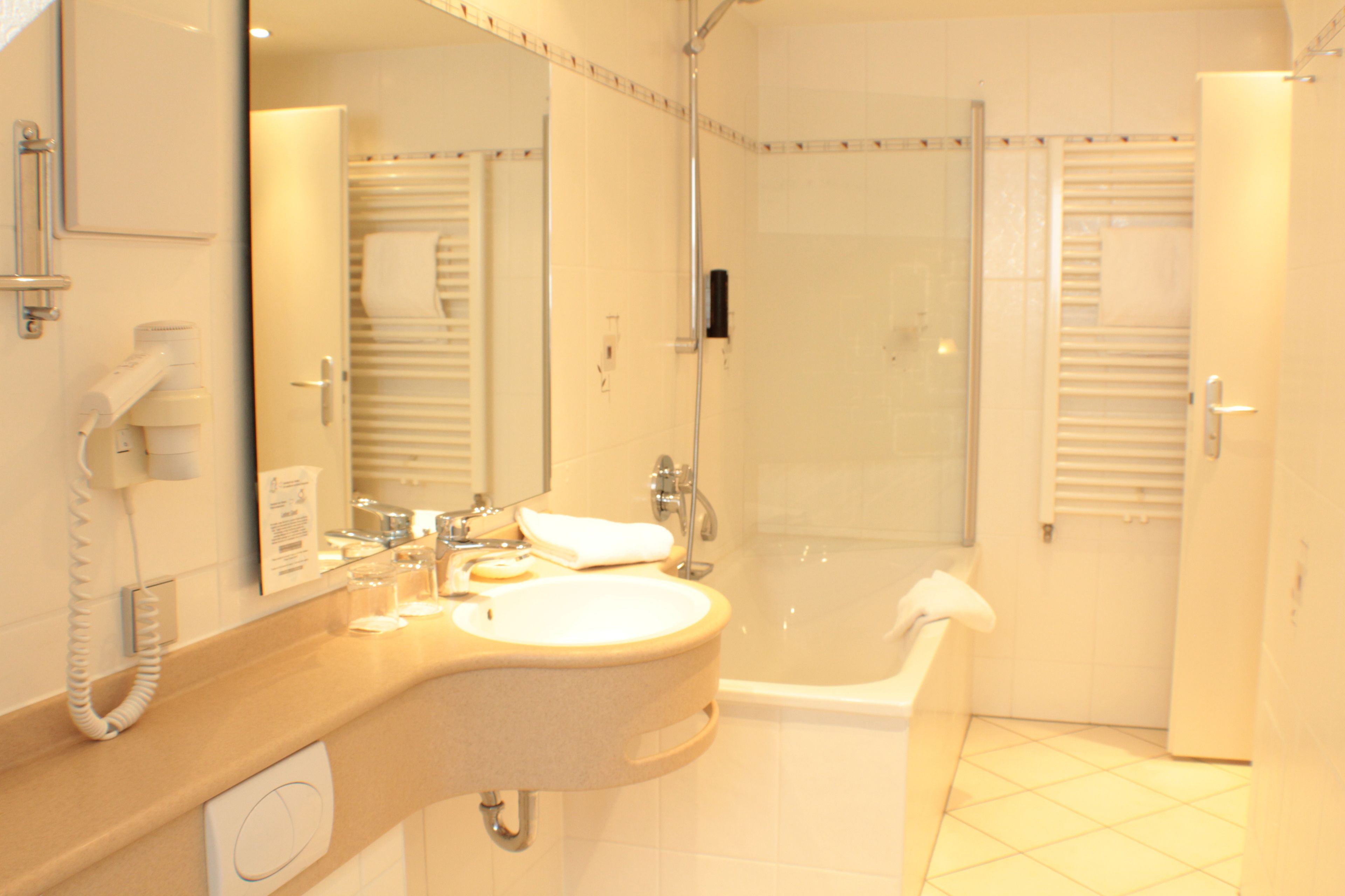 free toiletries, hair dryer, dressing gowns, towels