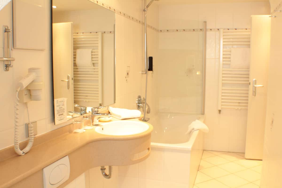 free toiletries, hair dryer, dressing gowns, towels