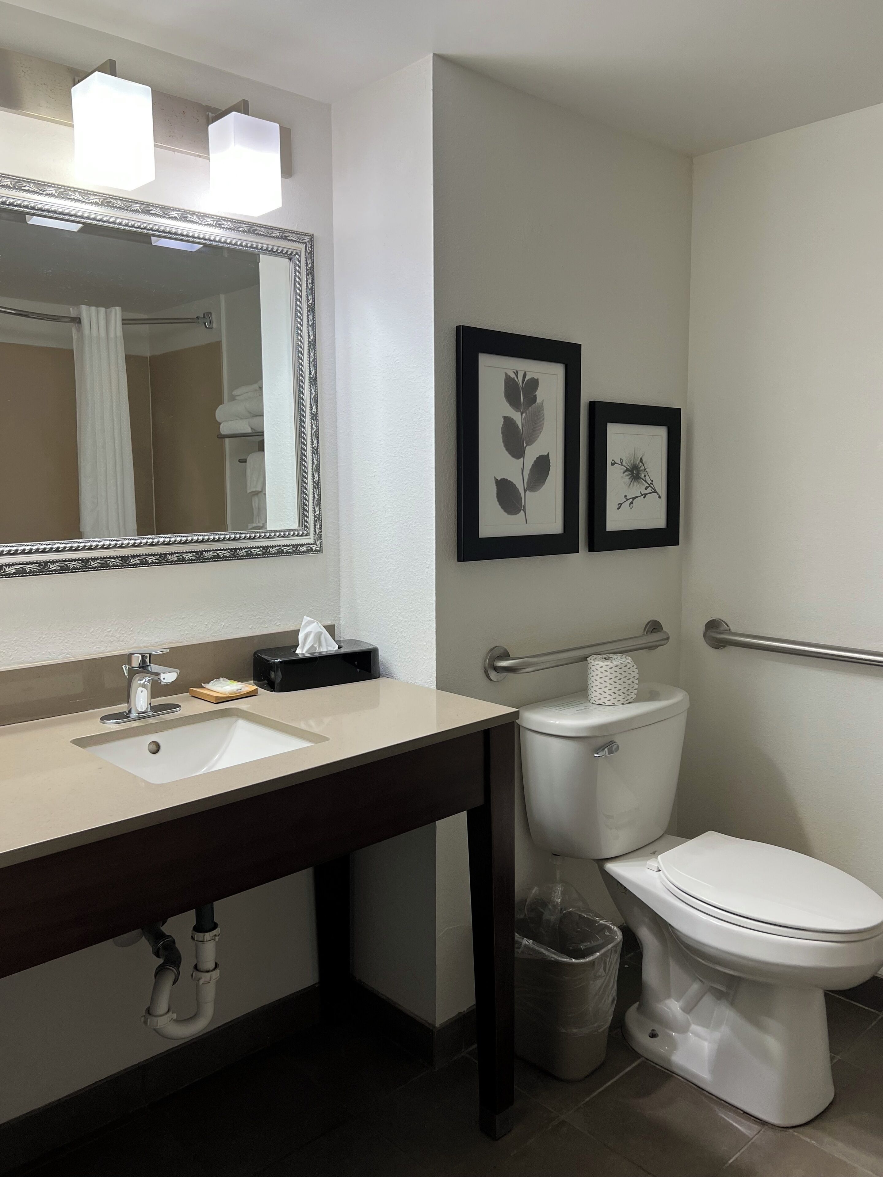 free toiletries, hair dryer, towels