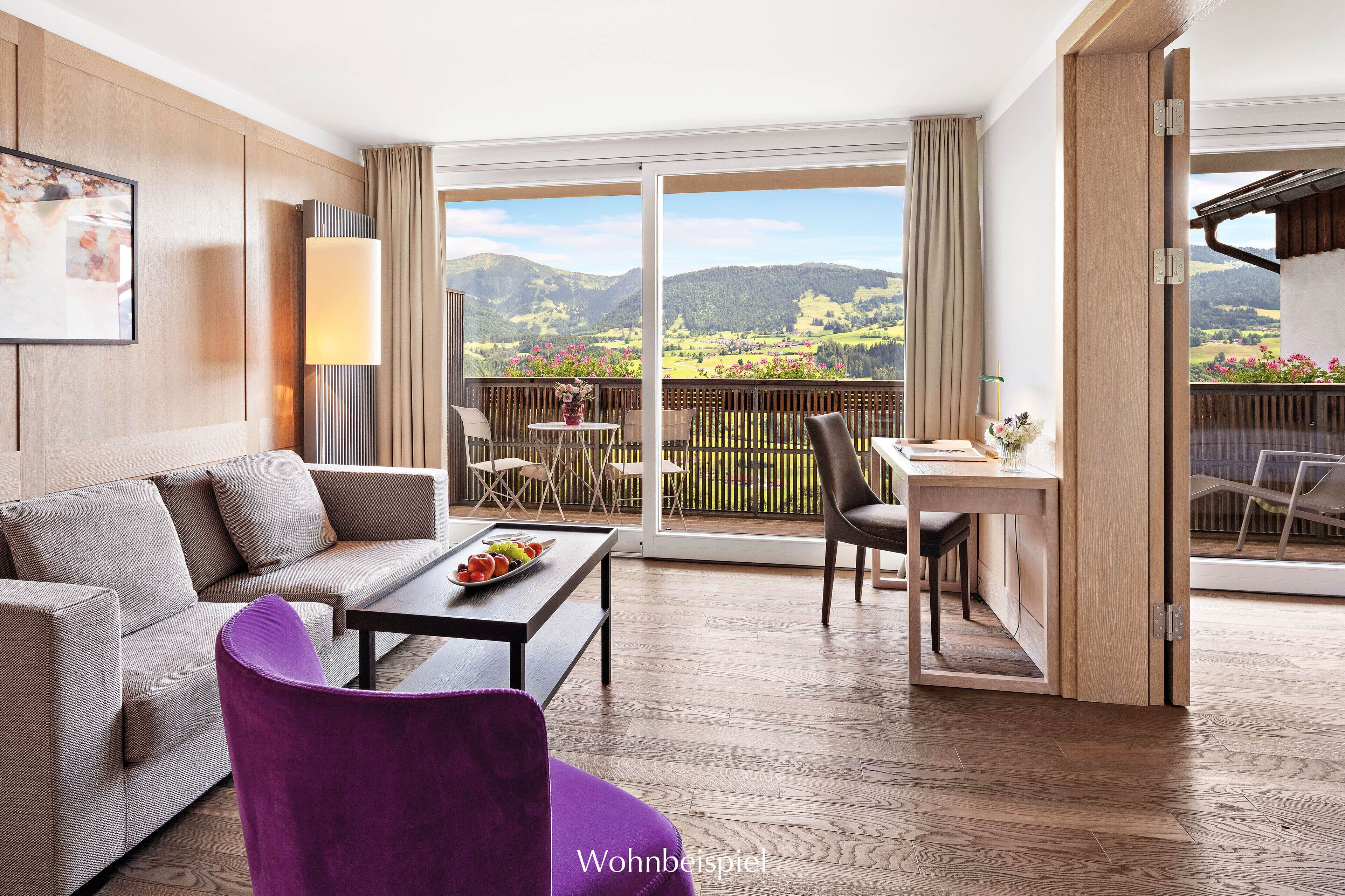 junior suite, balcony, mountain view | minibar, in-room safe, desk, free wifi