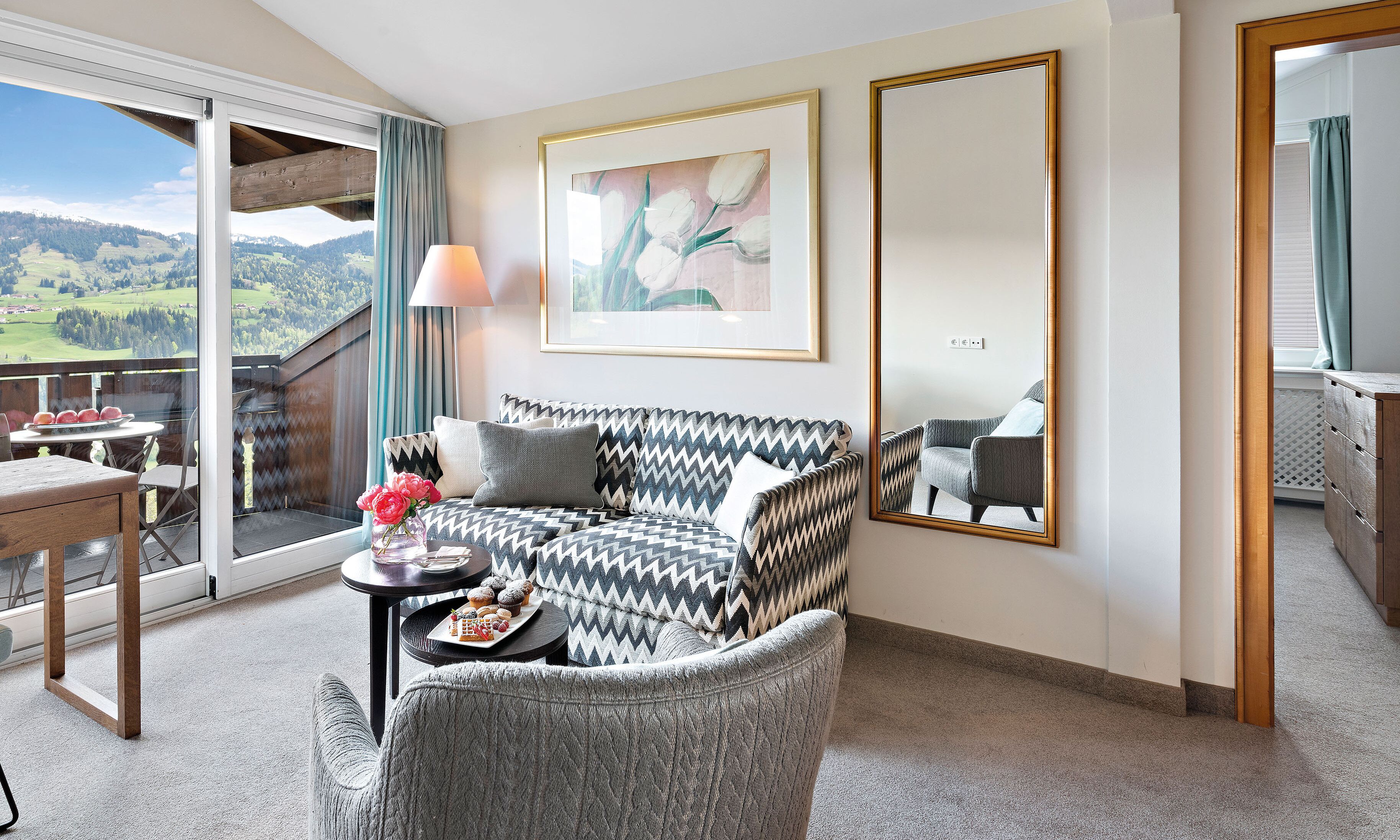 comfort double room, balcony, mountain view | minibar, in-room safe, desk, free wifi