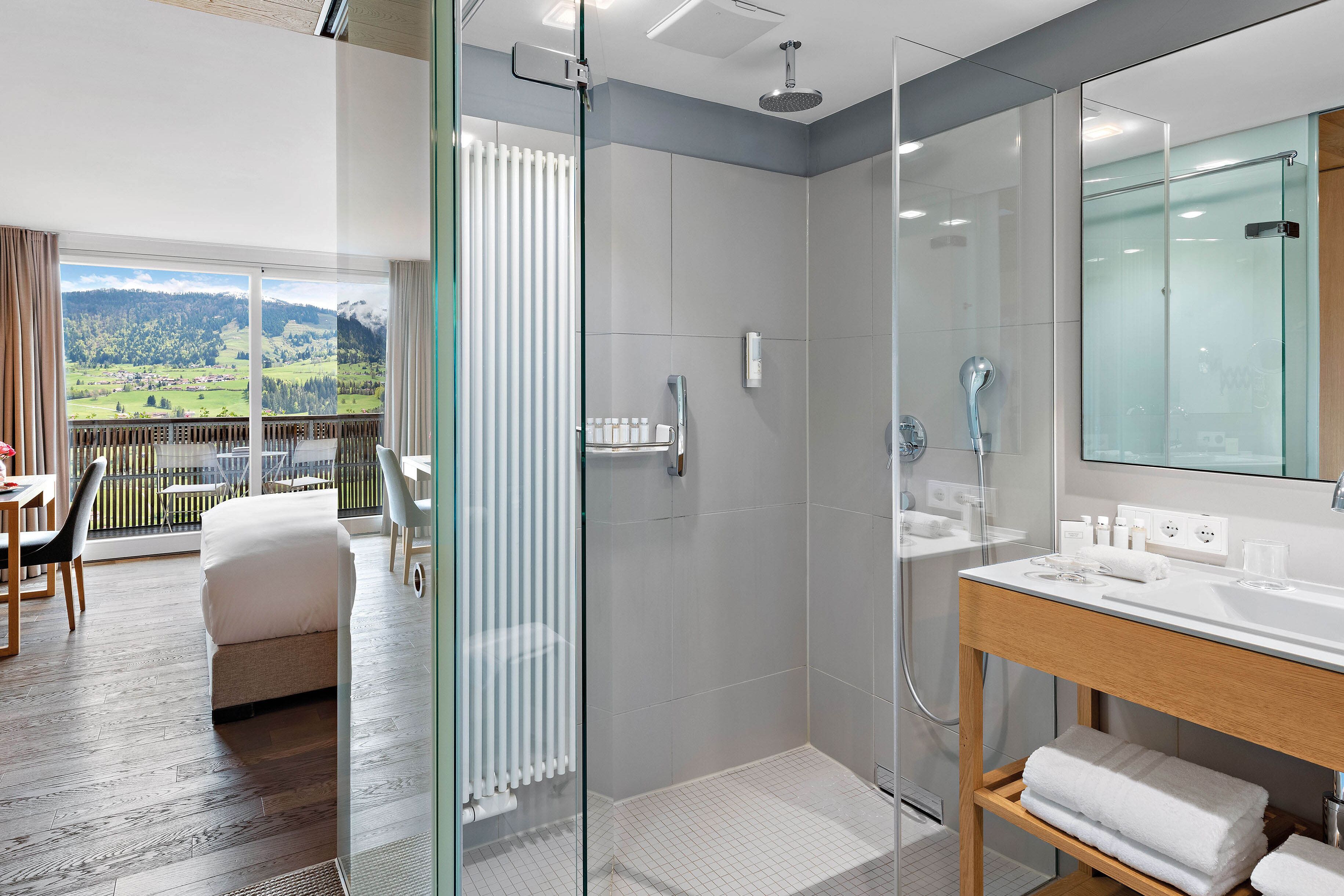 superior double room, balcony, mountain view | bathroom | free toiletries, hair dryer, bathrobes, slippers