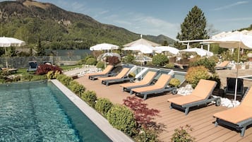 3 indoor pools, 2 outdoor pools, open 7 AM to 10:00 PM, pool umbrellas