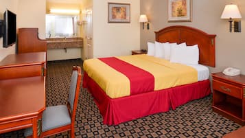 Desk, iron/ironing board, free WiFi, alarm clocks