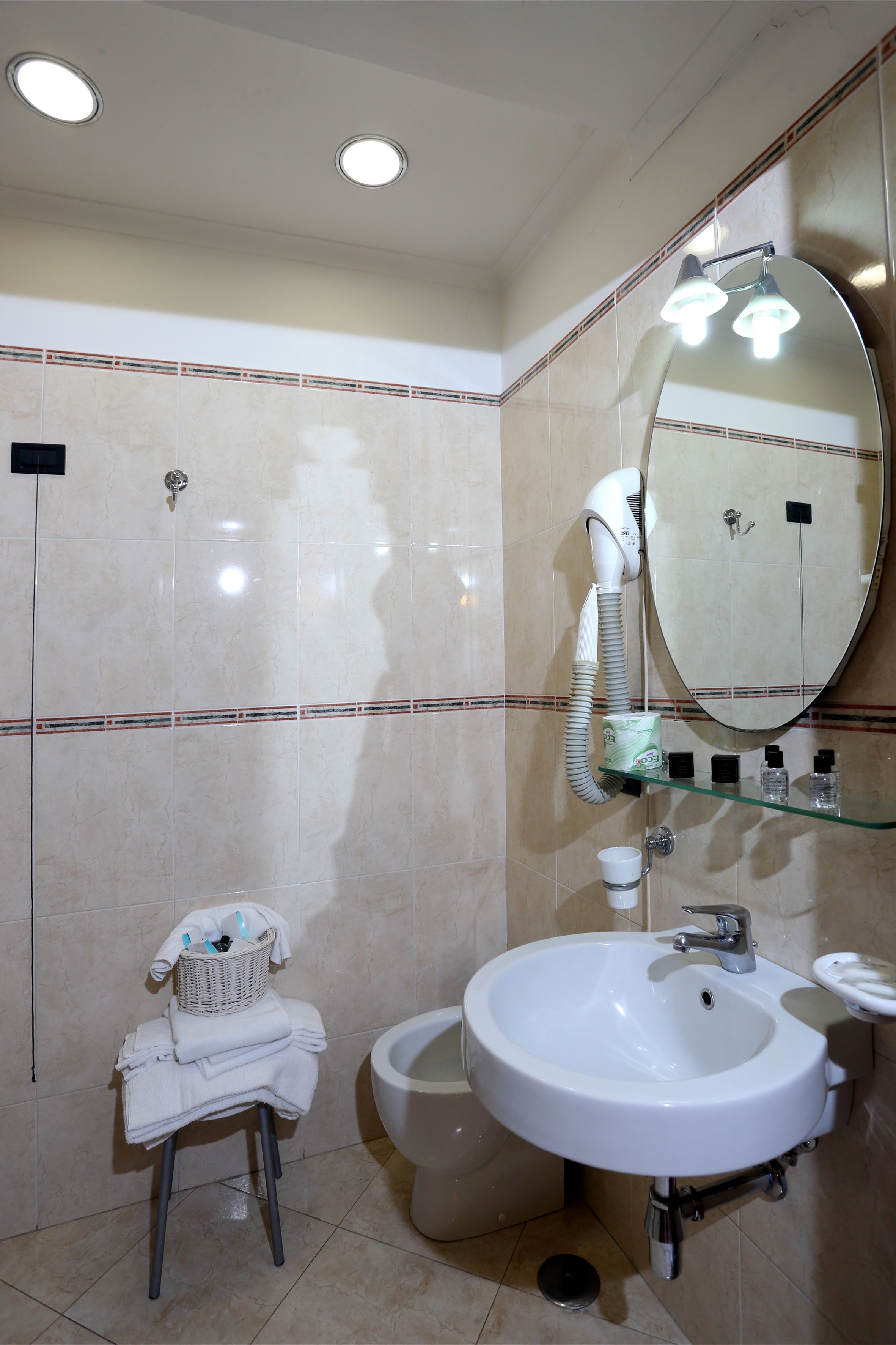 shower, free toiletries, hair dryer, bathrobes