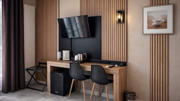 Desk, free WiFi, bed sheets