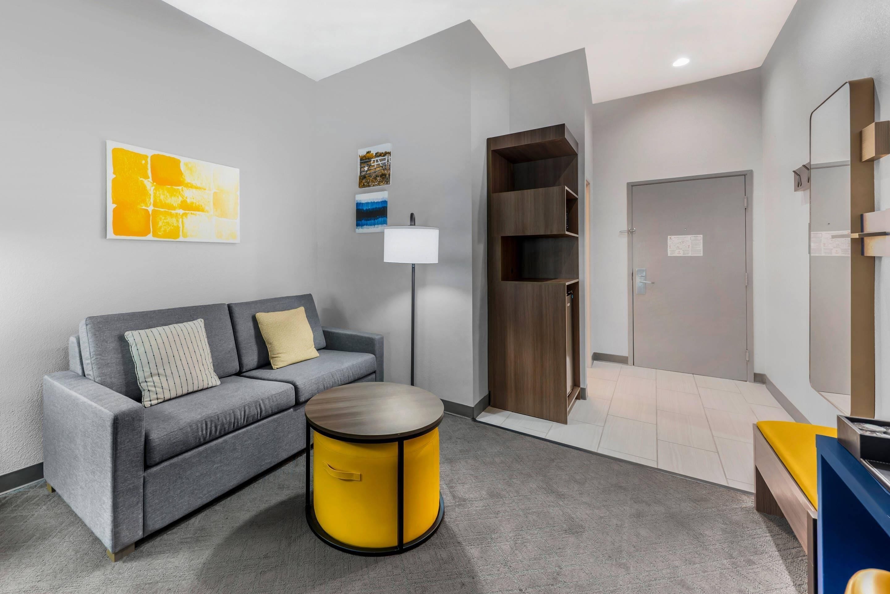 Pillow-top beds, desk, laptop workspace, iron/ironing board