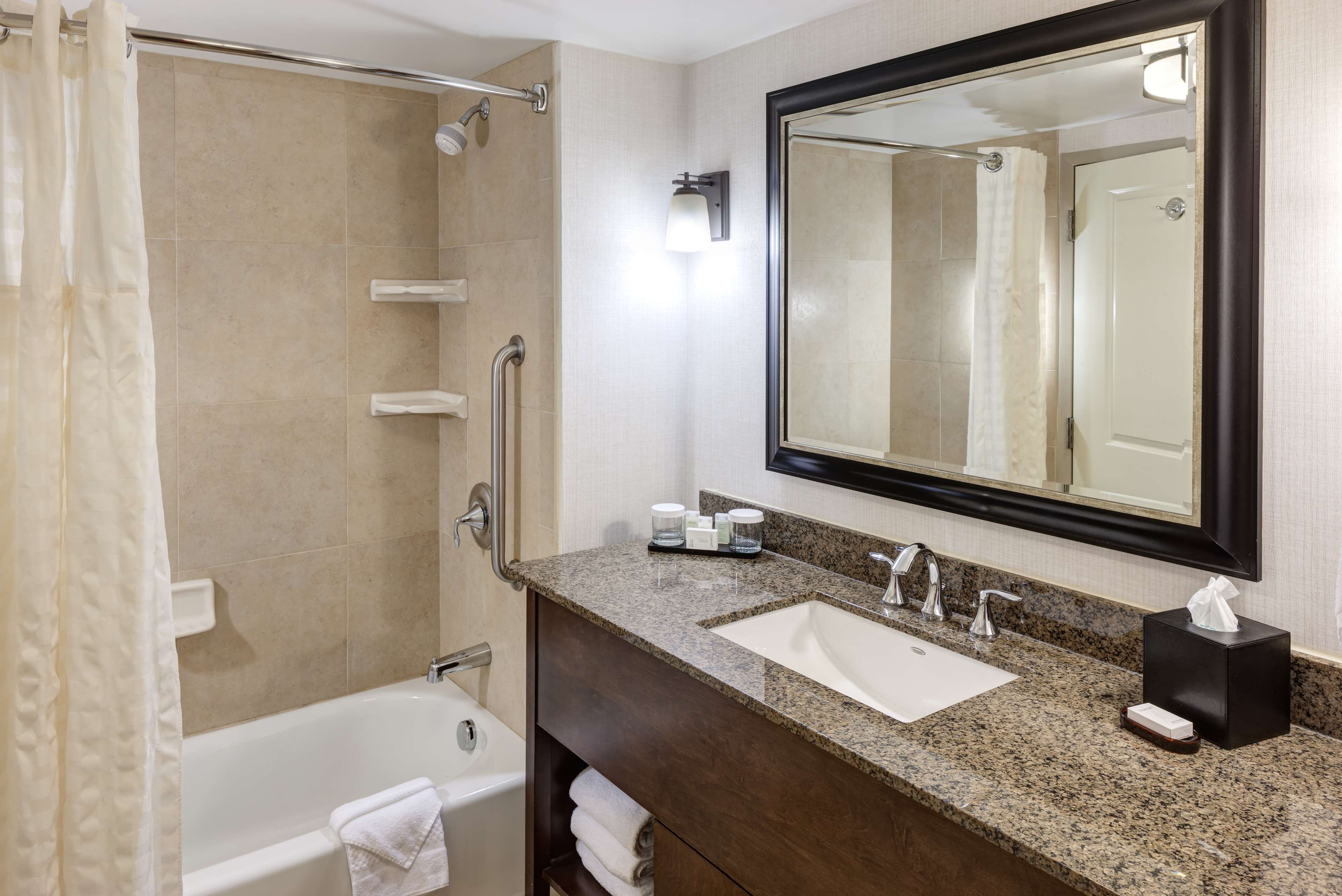 free toiletries, hair dryer, towels