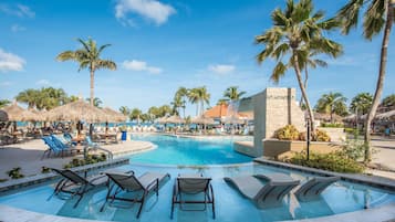 2 outdoor pools, pool umbrellas