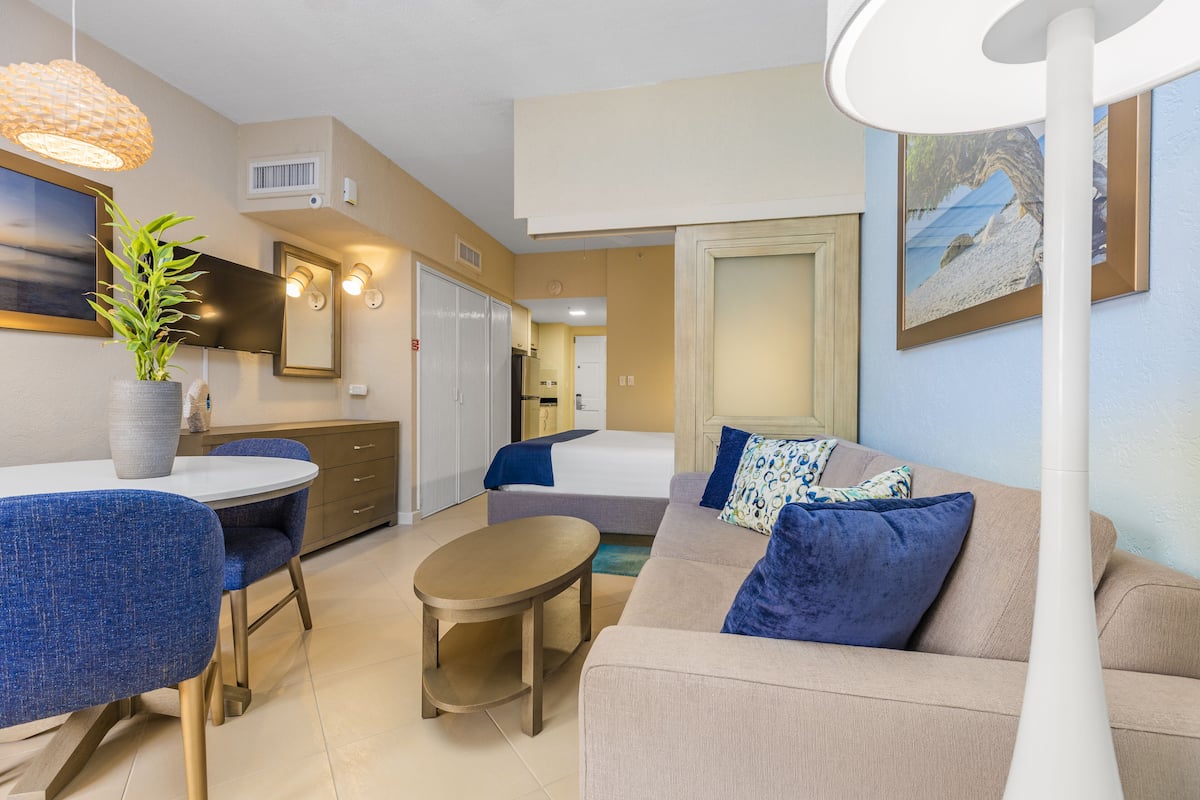 Studio | Living area | 24-inch plasma TV with cable channels, TV