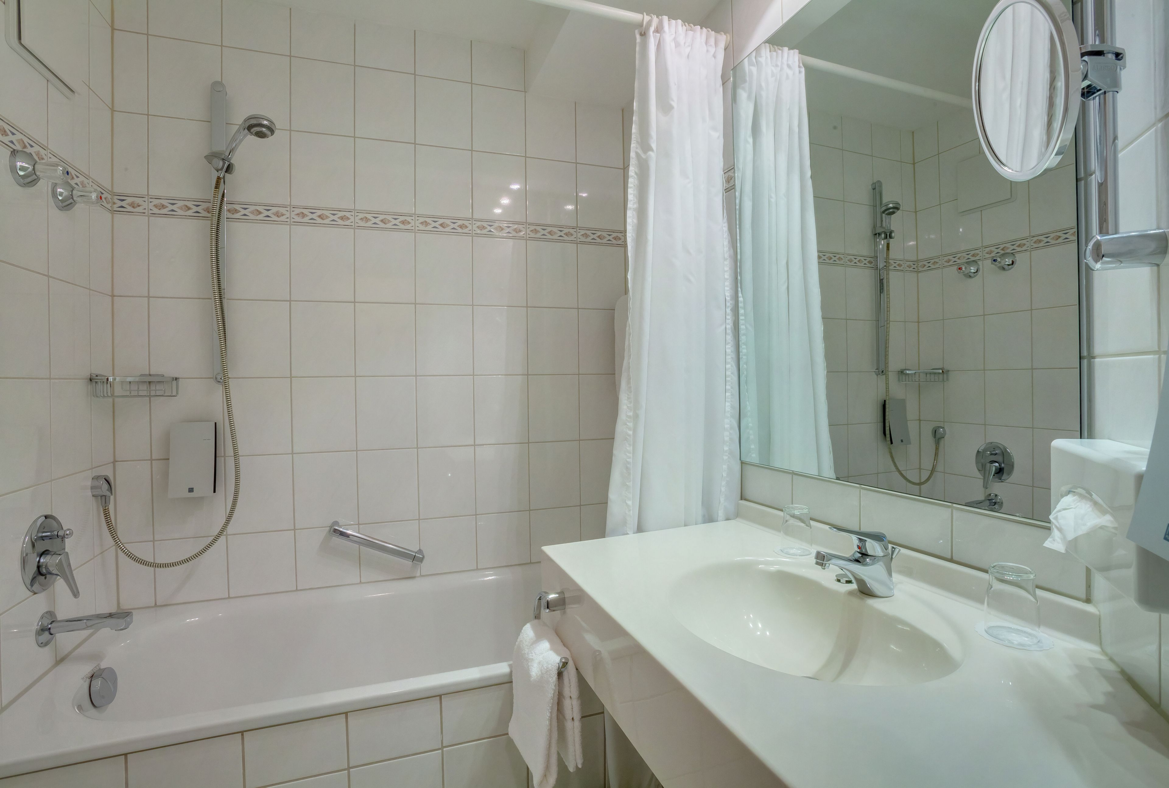 free toiletries, hair dryer, bathrobes, towels