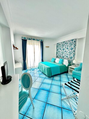 Chambre Double ou avec lits jumeaux, balcon, vue mer