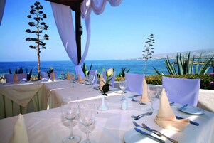 Outdoor banquet area