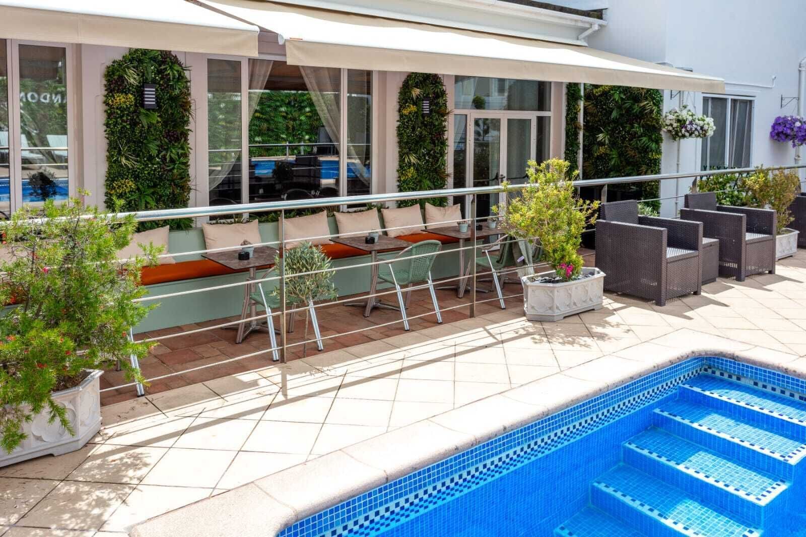 double pool view | courtyard view