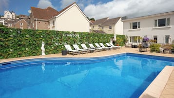 Double Pool View | Outdoor pool | Outdoor pool, pool umbrellas, sun loungers