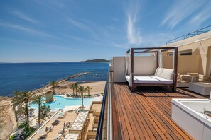 Panoramic-Penthouse, Whirlpool, Meerblick (Suite) | Strand-/Meerblick