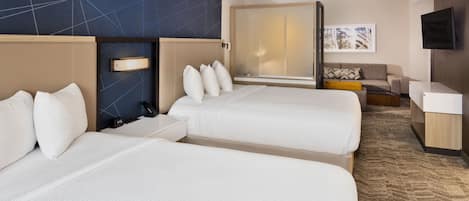 Studio, 2 Double Beds, Non Smoking | In-room safe, desk, iron/ironing board, free WiFi
