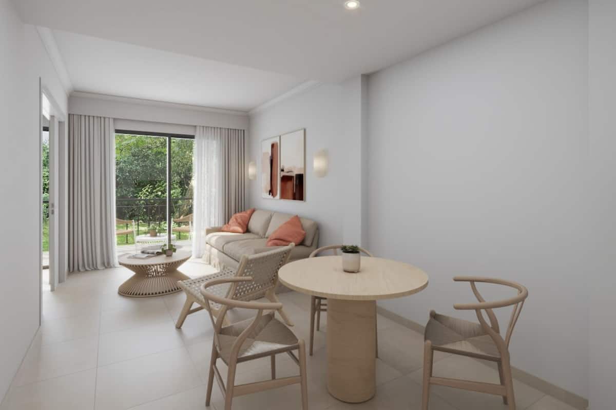 Family Room, Garden View | Minibar, desk, soundproofing, free cots/infant beds
