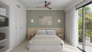 Een minibar, een bureau, geluiddichte muren, gratis babybedden