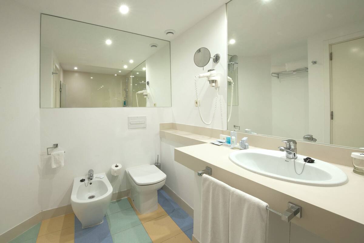 shower, eco-friendly toiletries, hair dryer, bidet