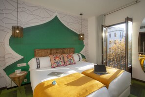 Double Room, Balcony | Premium bedding, minibar, in-room safe, individually decorated