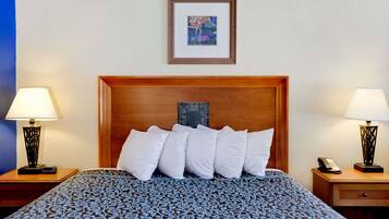 1 soverom, skrivebord og strykejern/-brett