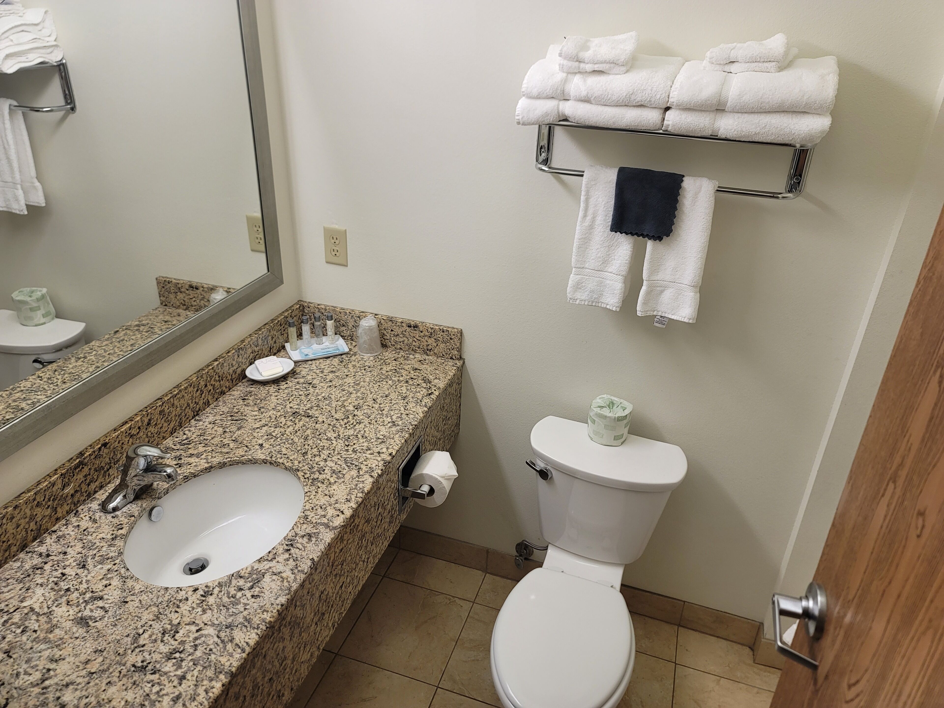 standard double room, 2 queen beds | bathroom | combined shower/bathtub, free toiletries, hair dryer, towels
