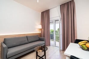 32-inch flat-screen TV with satellite channels, TV