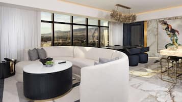 Penthouse Suite, 1 King Bed, Smoking, Jetted Tub (Separate Living Room)