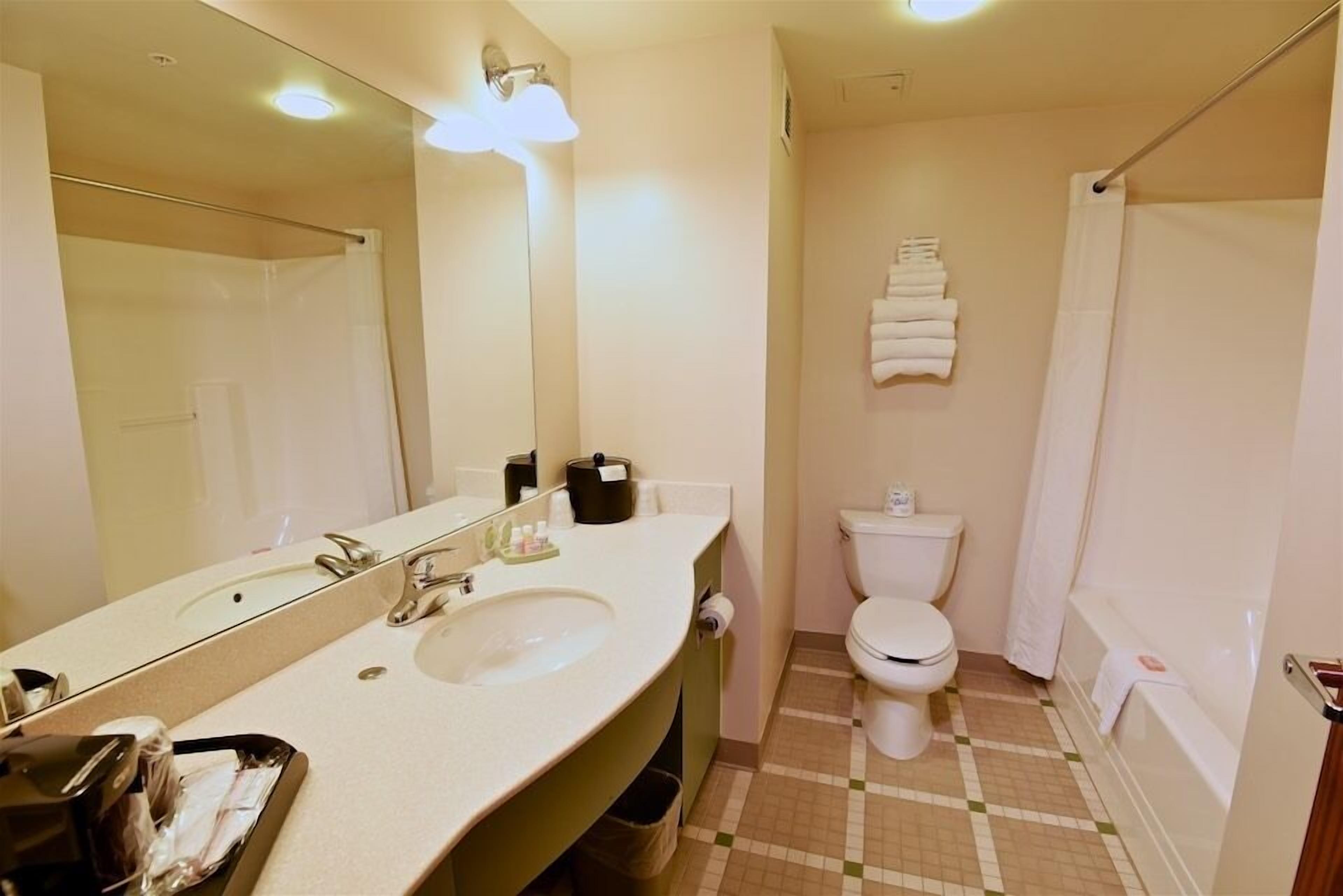 room, 1 king bed | bathroom | combined shower/bathtub, free toiletries, hair dryer, towels