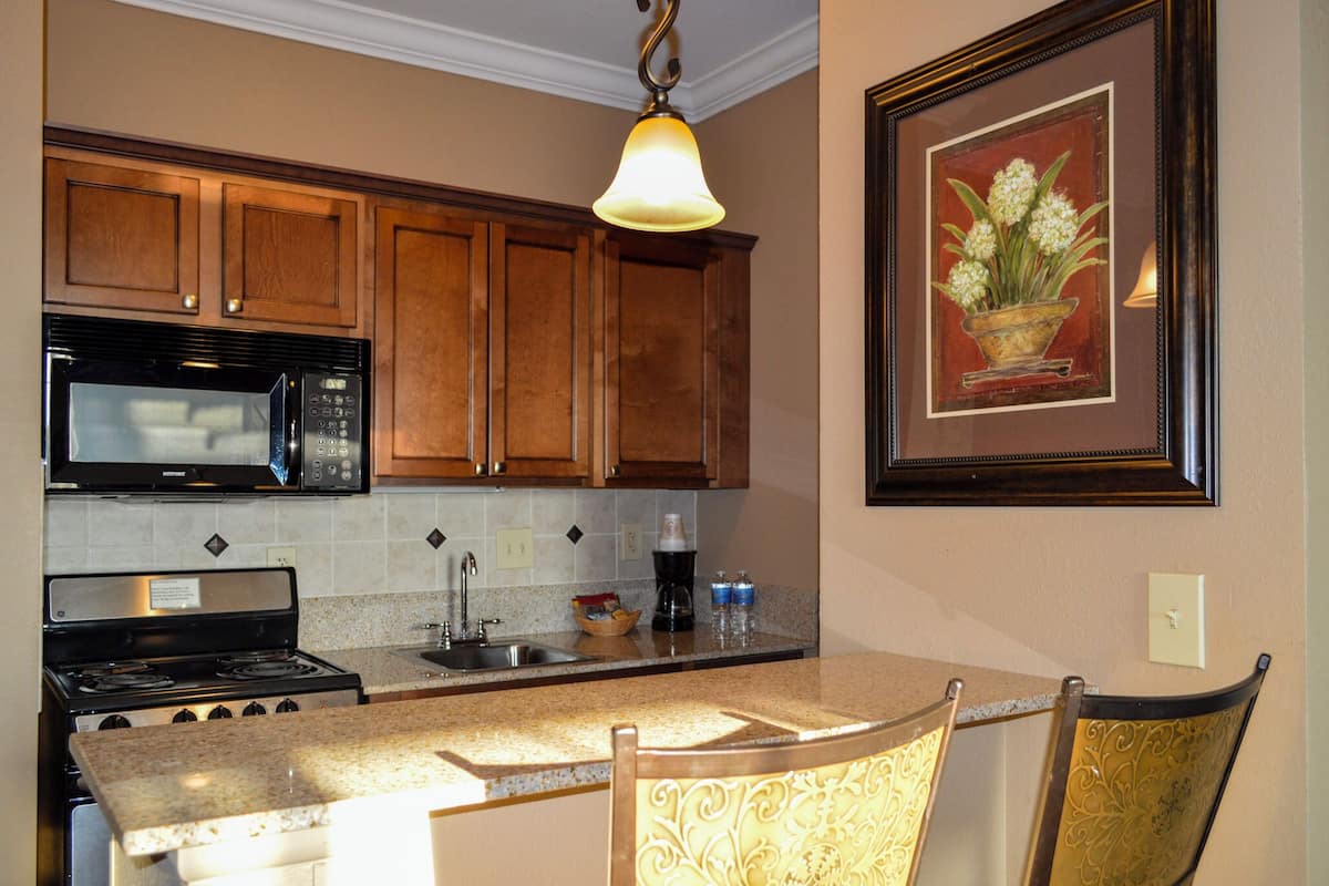 luxury suite, 1 king bed, kitchen (sleeper sofa) | desk, blackout curtains, soundproofing, iron/ironing board