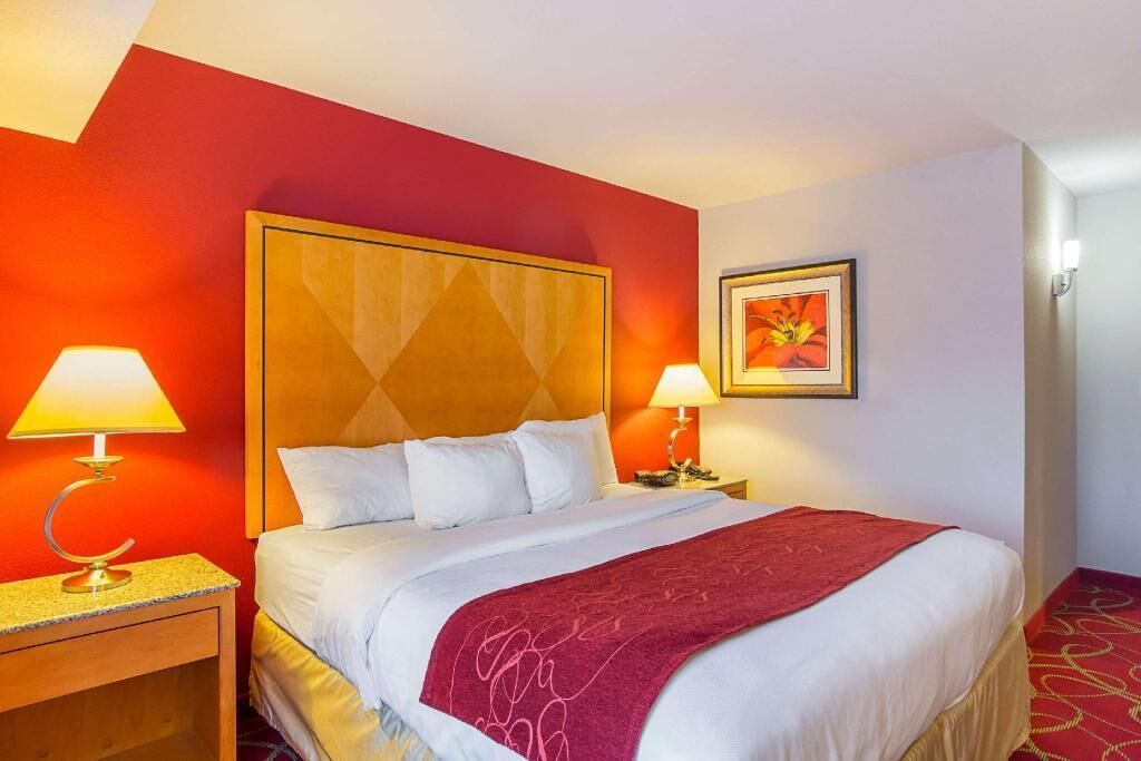 Down duvets, pillow-top beds, desk, laptop workspace