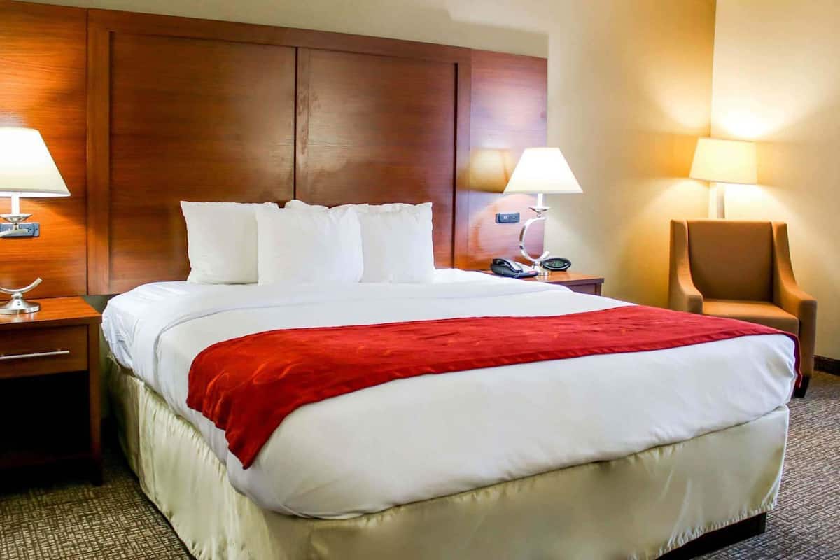 Down duvets, pillow-top beds, desk, laptop workspace