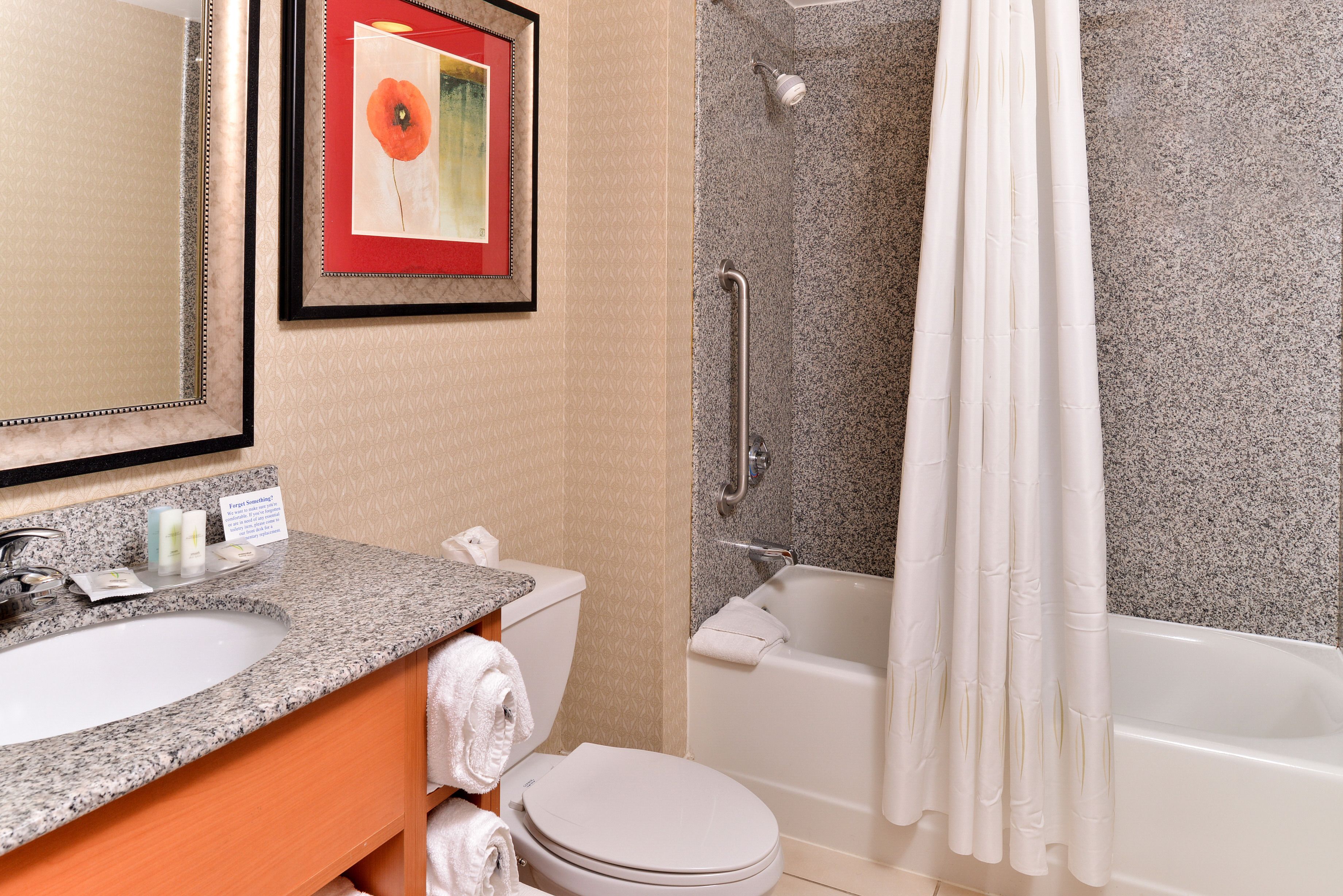 free toiletries, hair dryer, towels, soap