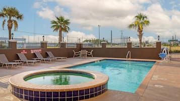 Outdoor pool, sun loungers